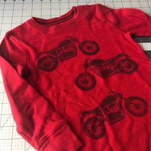 Jumping Beans Boys S4 Distressed Motorcycle Red LS Thermal Weave